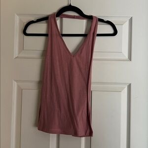 Pink Ribbed Sleeveless Top